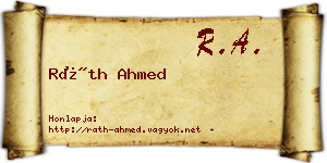 Ráth Ahmed névjegykártya
